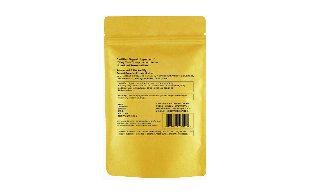 Carmel Organics Giloy Tea    Pack  200 grams